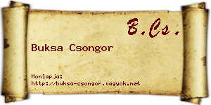 Buksa Csongor névjegykártya